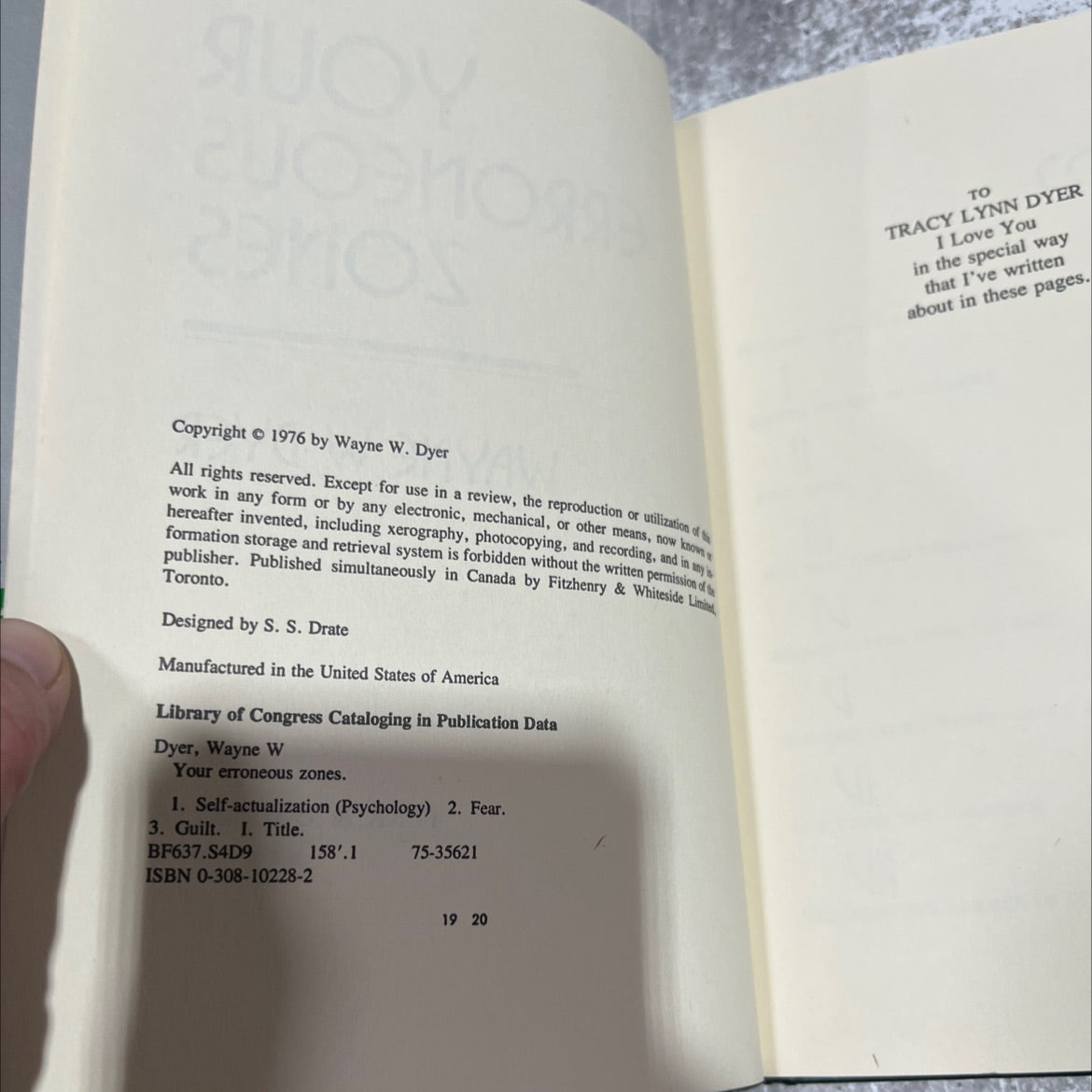 your erroneous zones book, by Wayne W. Dyer, 1976 Hardcover image 3