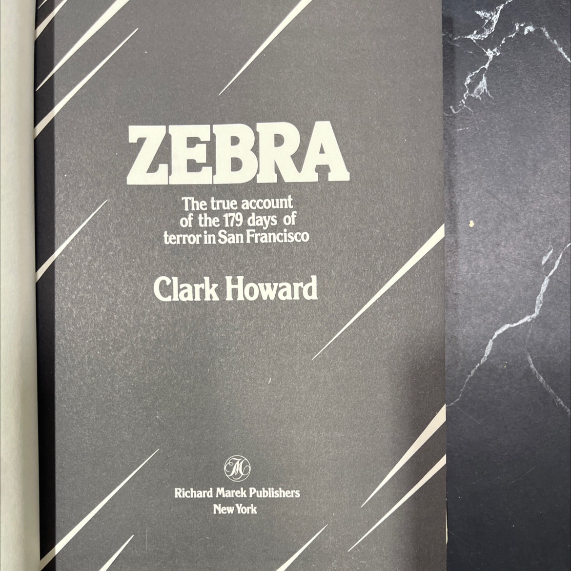 zebra book, by Clark Howard, 1979 Hardcover, First Edition, Vintage image 2