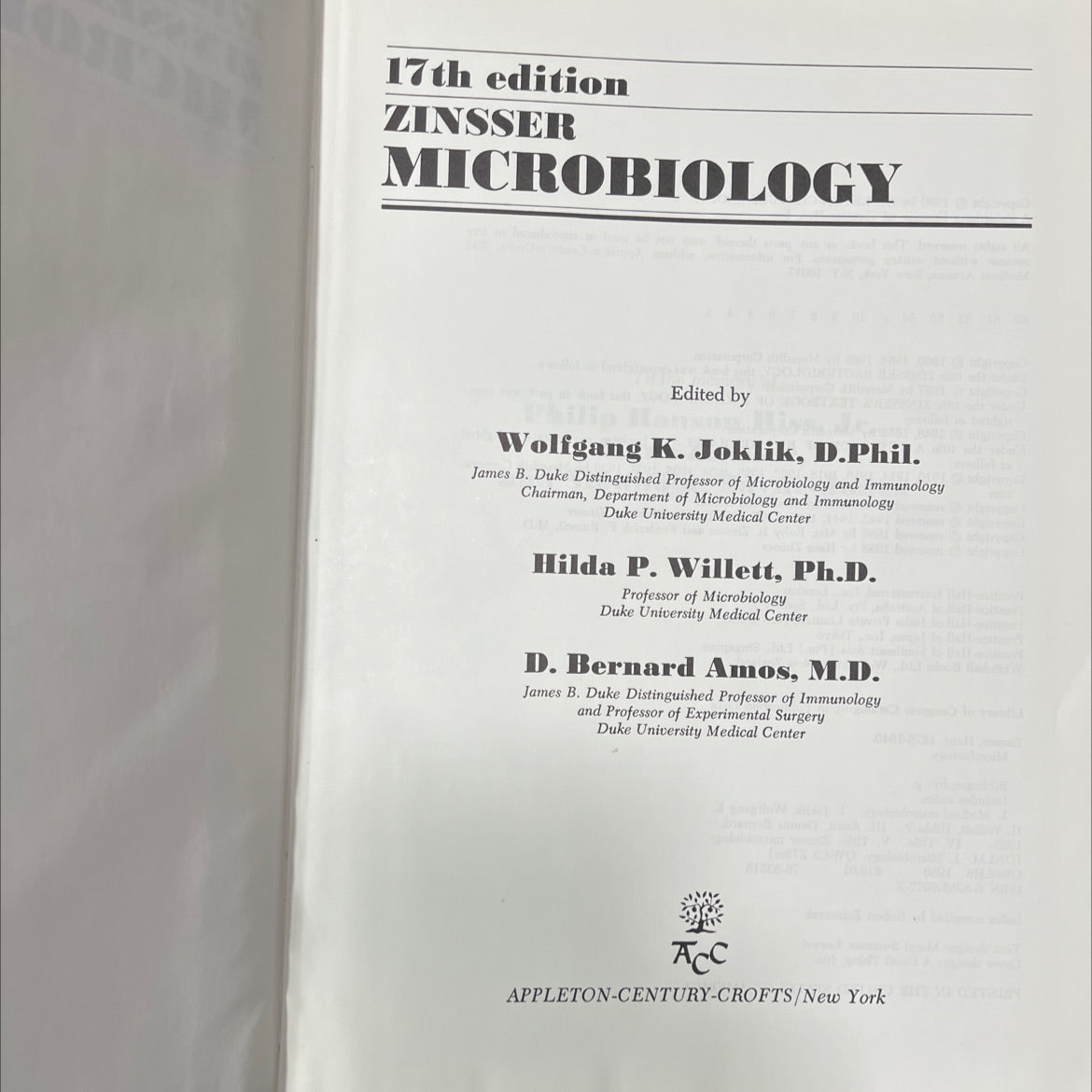 zinsser microbiology book, by hans zinsser, 1980 Hardcover image 2