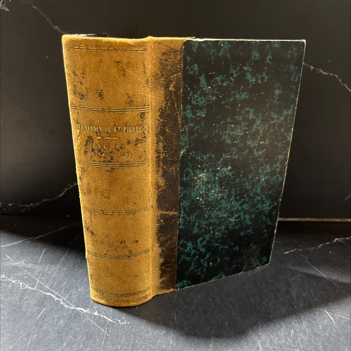 études de la nature book, by bernardin de saint-pierre, 1868 Leather image 1
