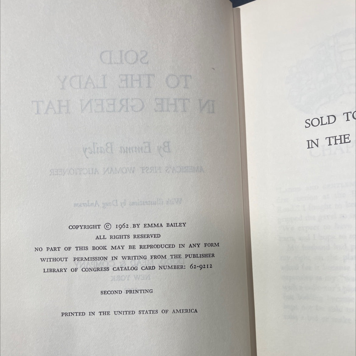 1 of clio sold to the lady in the green hat book, by Emma Bailey, 1962 Hardcover image 3