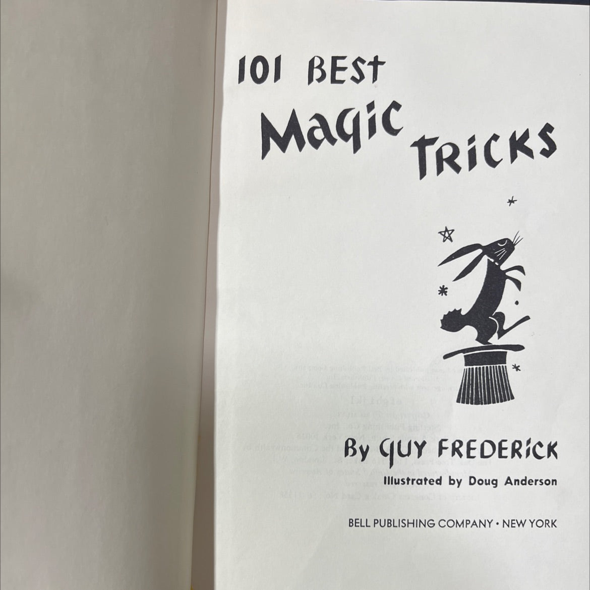 101 best magic tricks book, by Guy Frederick, 1970 Hardcover image 2