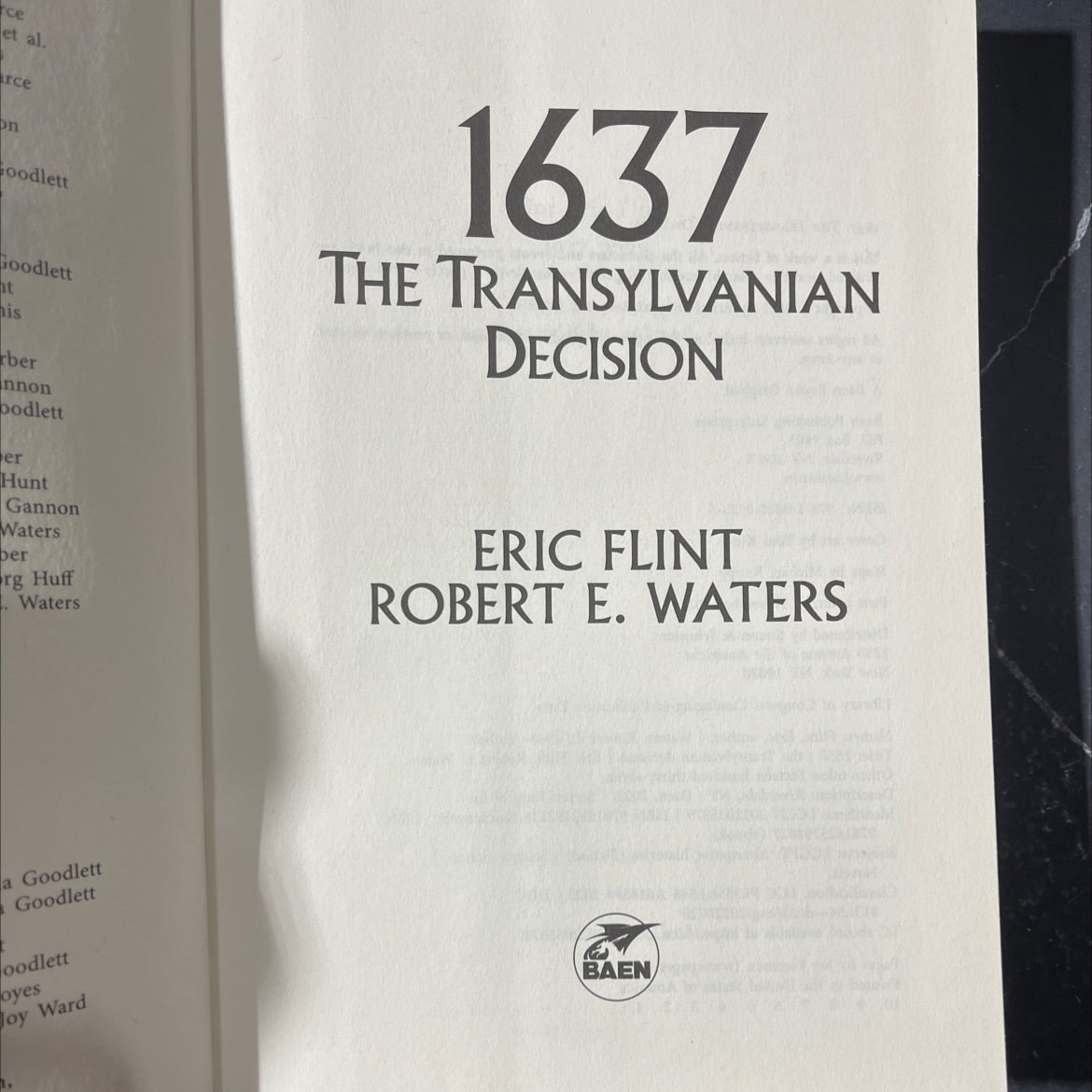 1637: the transylvanian decision book, by Eric Flint, Robert E. Waters, 2022 Hardcover image 2