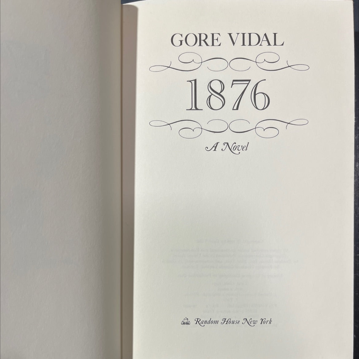 1876 a novel book, by Gore Vidal, 1976 Hardcover image 2
