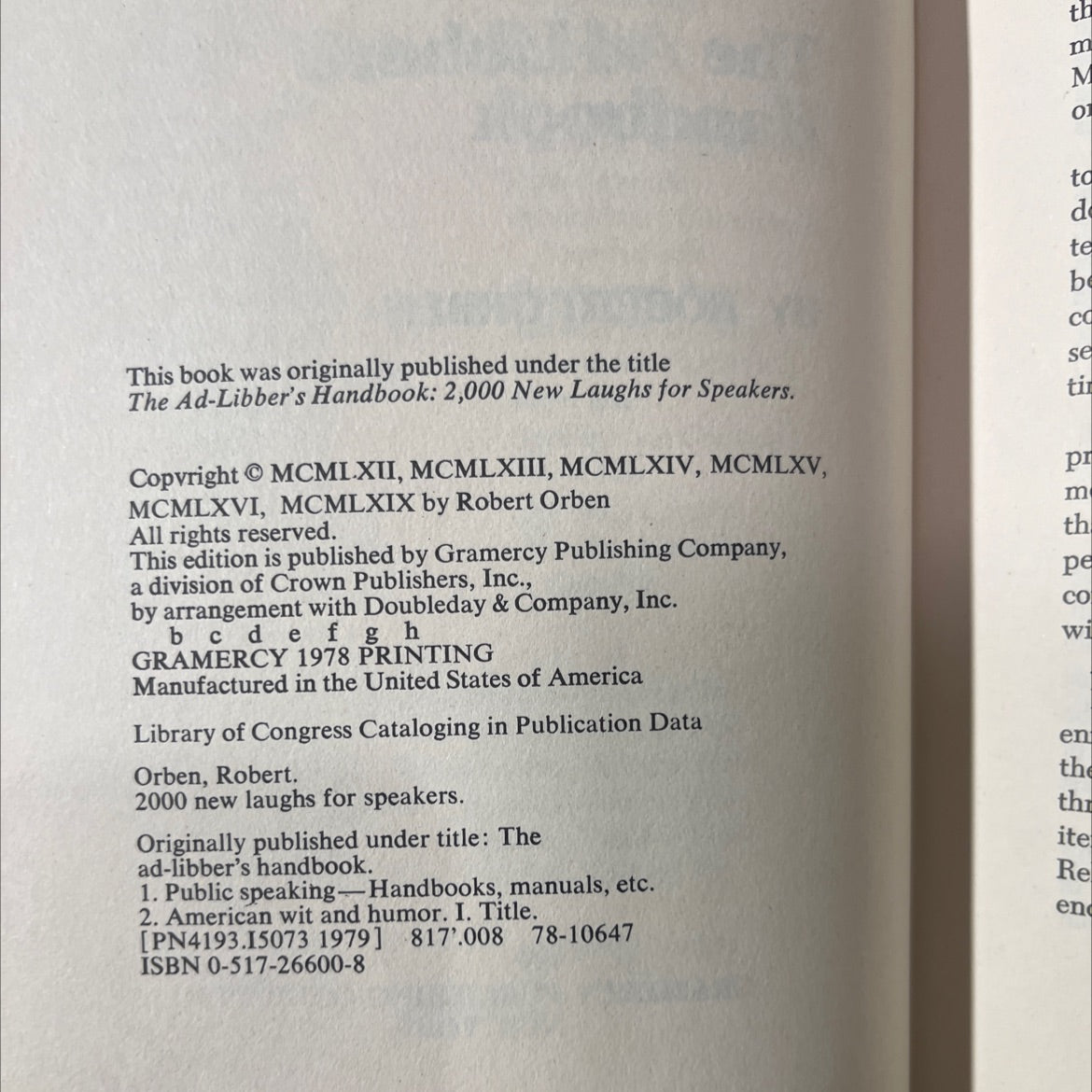 2000 new laughs for speakers book, by Robert Orben, 1978 Hardcover image 3
