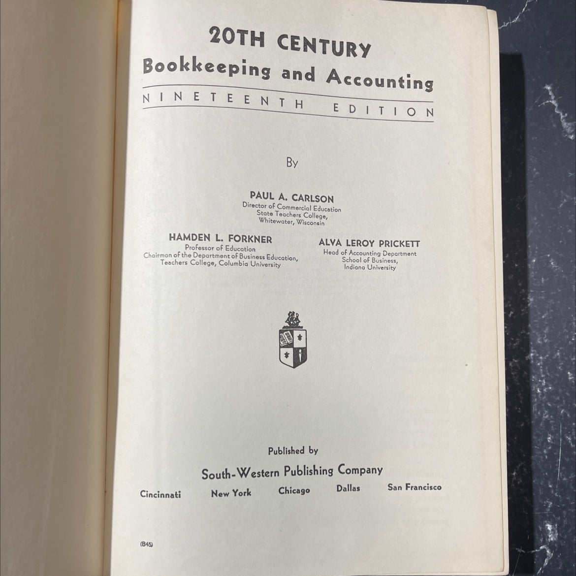 20th century bookkeeping and accounting book, by paul a. carlson, hamden l. forkner, alva leroy prickett, 1947 Hardcover image 2