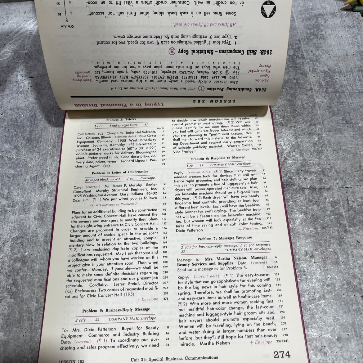 20th century typewriting ninth edition advanced vocational course book, by D. D. Lessenberry, T. James Crawford, image 4