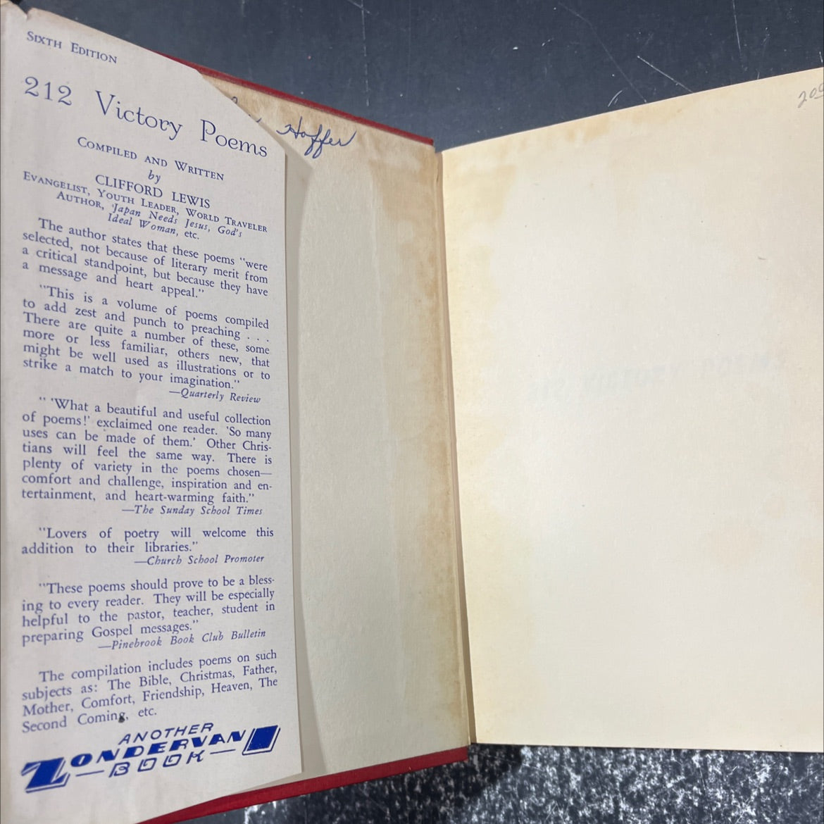 212 victory poems book, by clifford lewis, 1941 Hardcover image 4