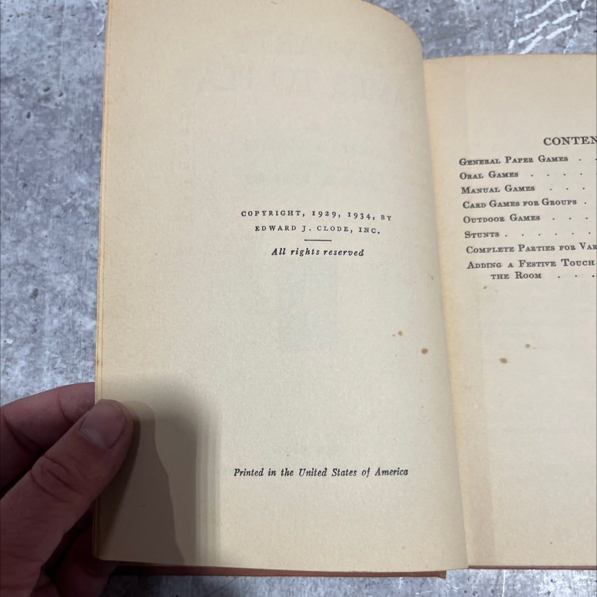 255 party games to play book, by clare a. graeffe and paul w. kearney, 1934 Hardcover image 3