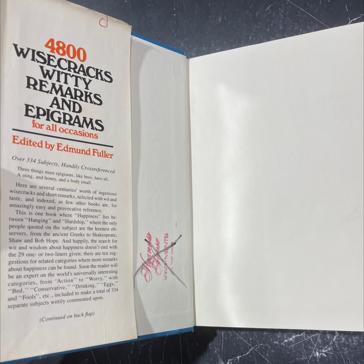 4800 wisecracks, witty remarks, and epigrams for all occasions book, by Edmund Fuller, 1980 Hardcover image 4