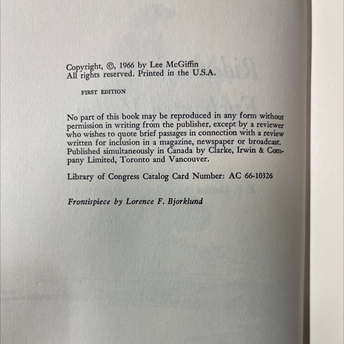 5 riders of enchanted valley book, by Lee McGiffin, 1966 Hardcover image 3