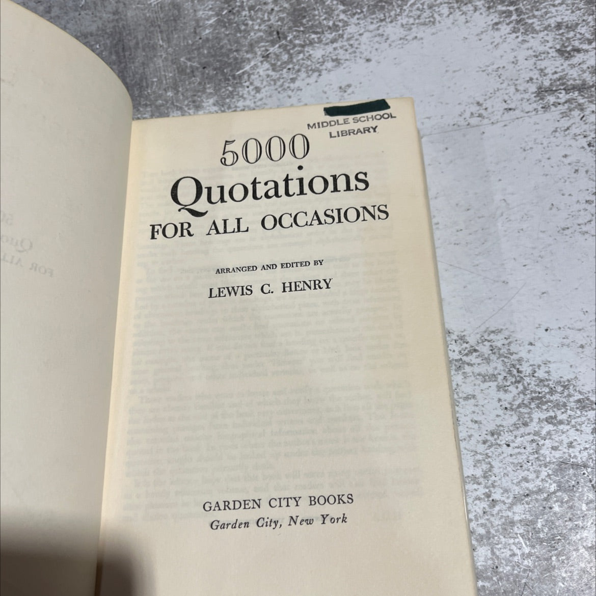 5000 quotations for all occasions book, by Lewis C. Henry, 1945 Hardcover image 2