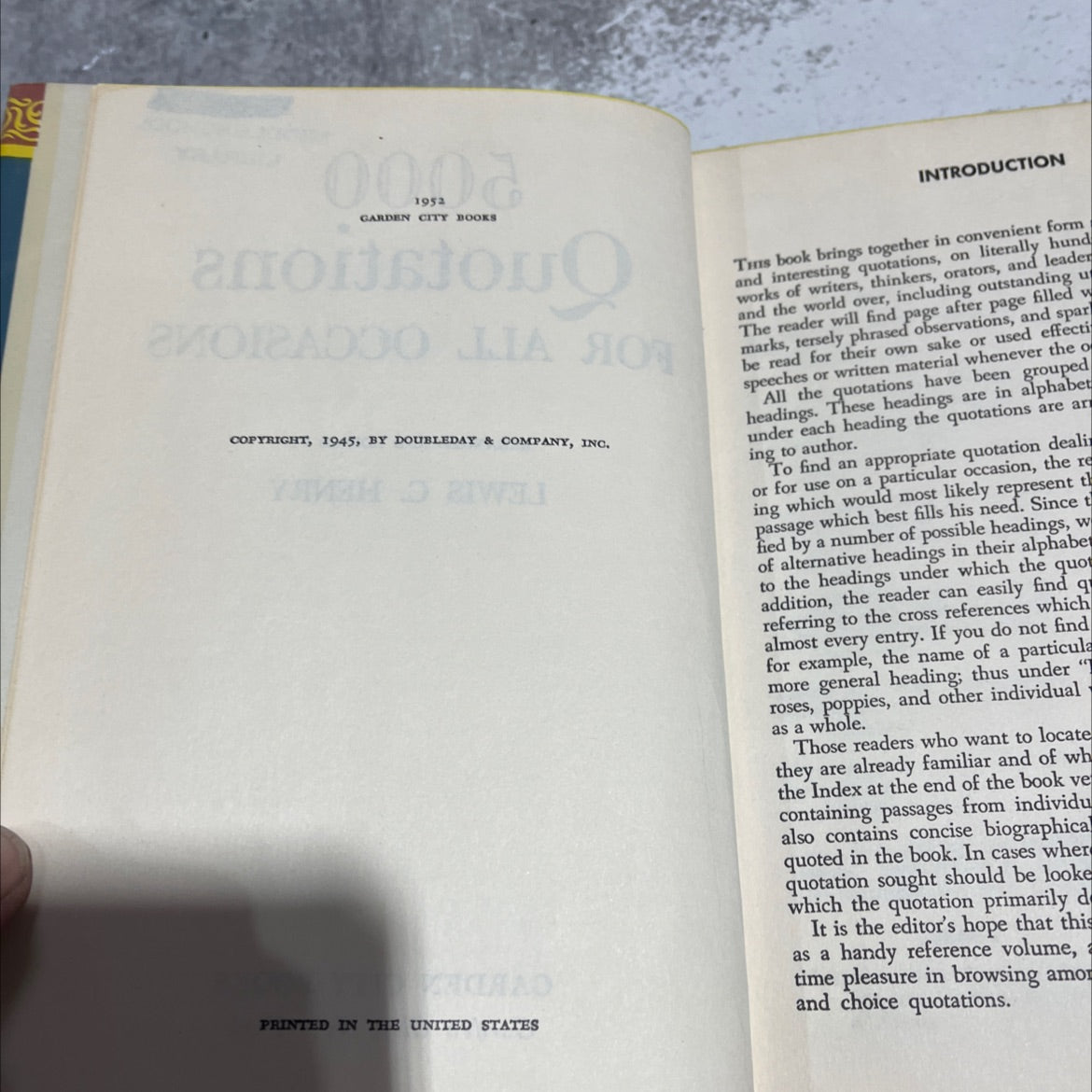 5000 quotations for all occasions book, by Lewis C. Henry, 1945 Hardcover image 3