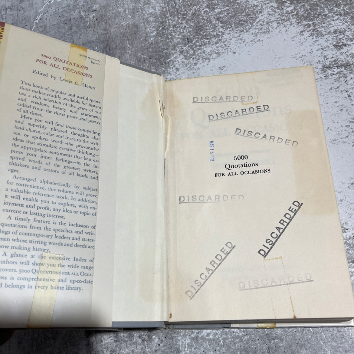 5000 quotations for all occasions book, by Lewis C. Henry, 1945 Hardcover image 4