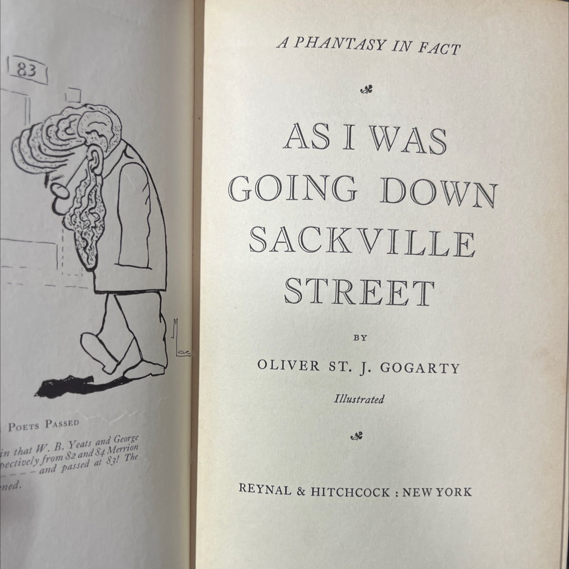 83 a phantasy in fact as i was going down sackville street book, by oliver st. j. gogarty, 1937 Hardcover image 2