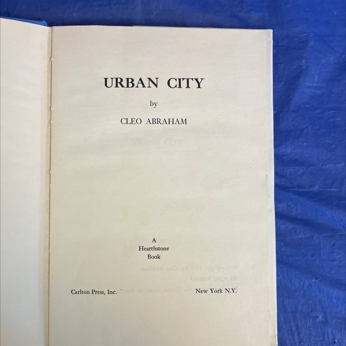 SIGNED Urban City book, by Cleo Abraham, 1972 Hardcover Hearthstone Book Edition image 2
