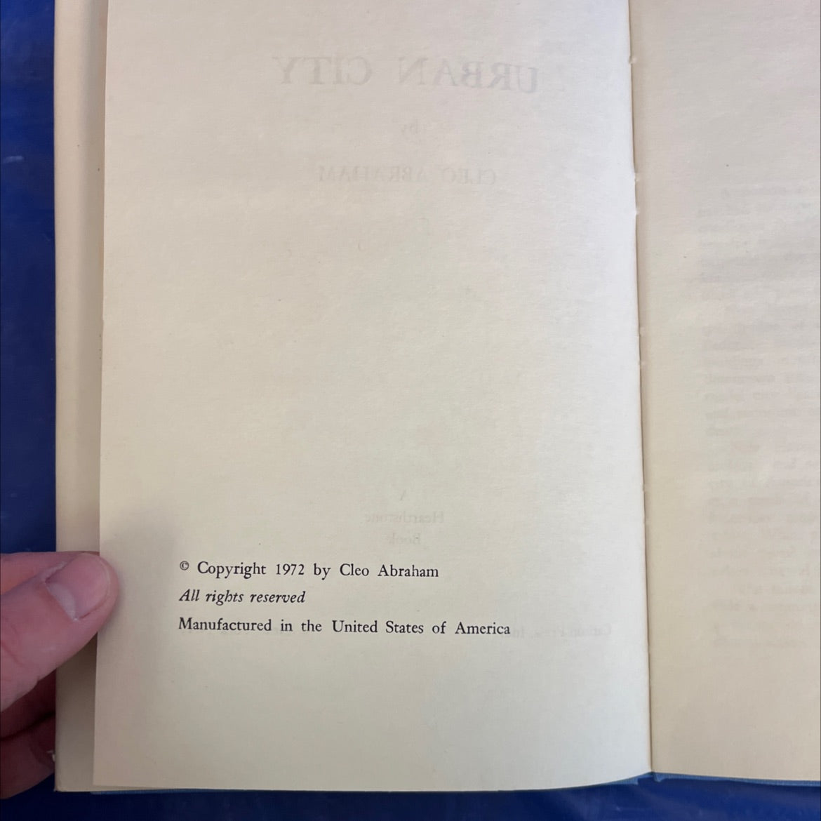 SIGNED Urban City book, by Cleo Abraham, 1972 Hardcover Hearthstone Book Edition image 3