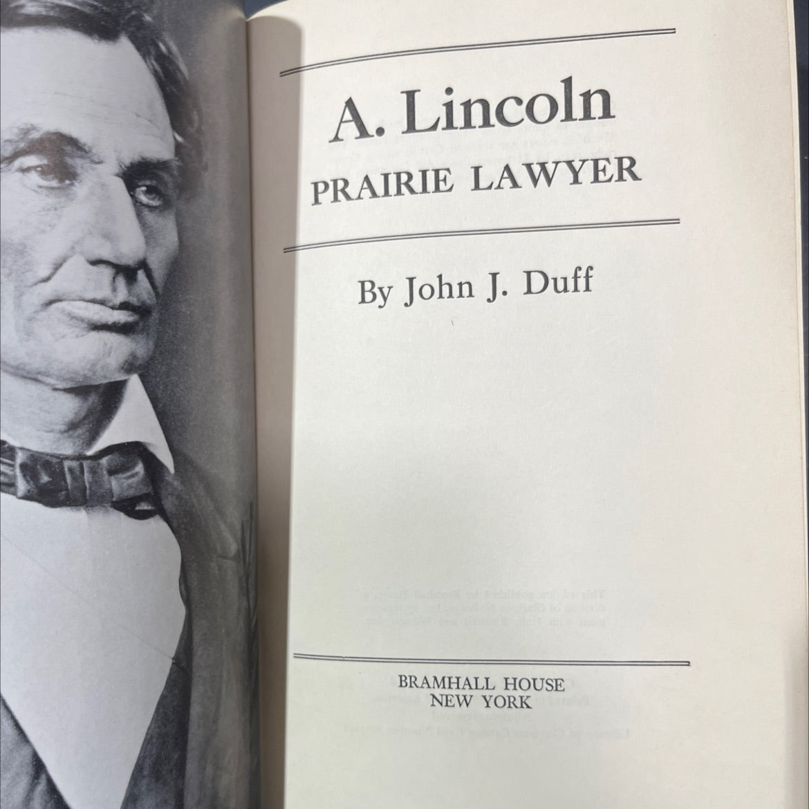 a. lincoln prairie lawyer book, by john j. duff, 1960 Hardcover image 2