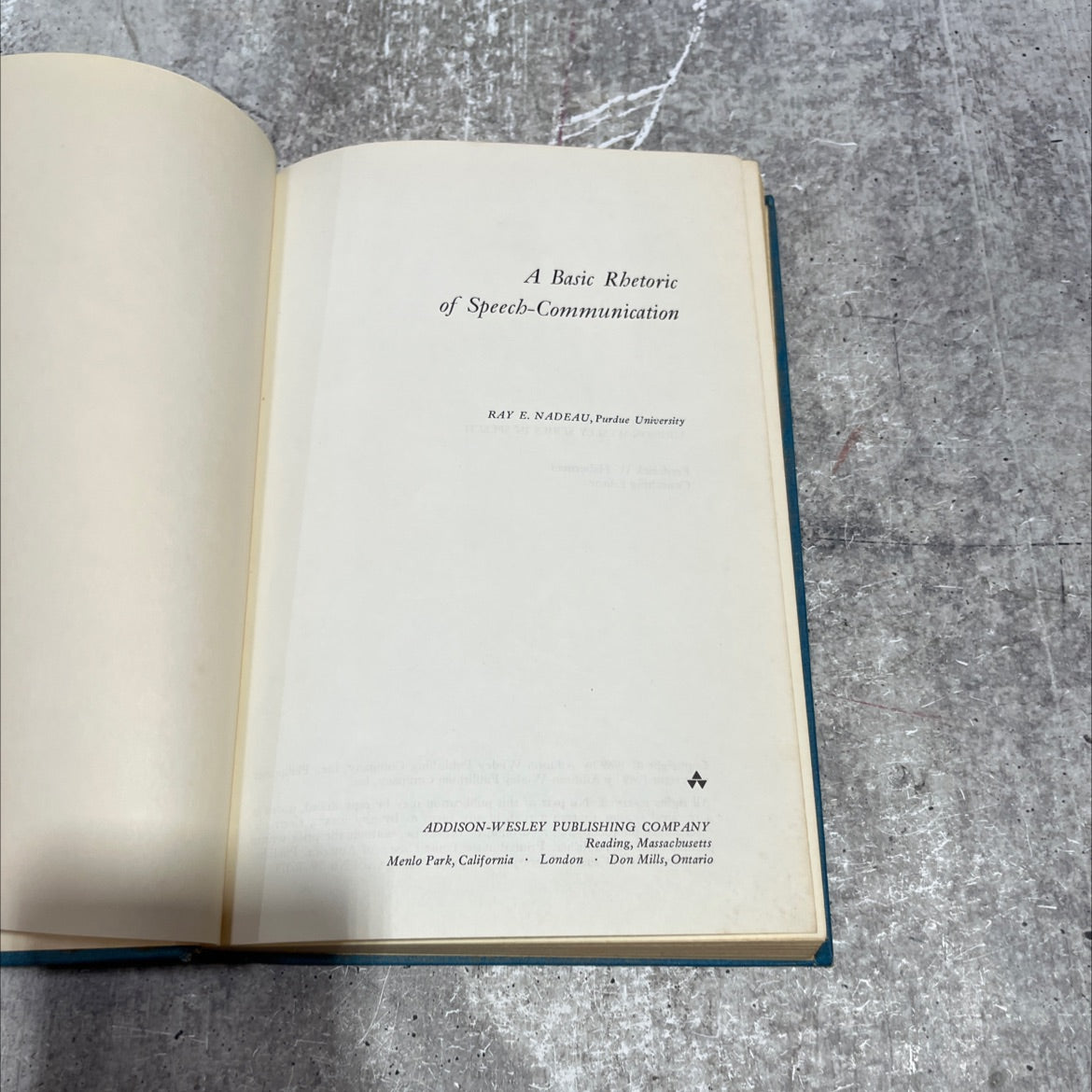 a basic rhetoric of speech-communication book, by ray e. nadeau, 1969 Hardcover image 2