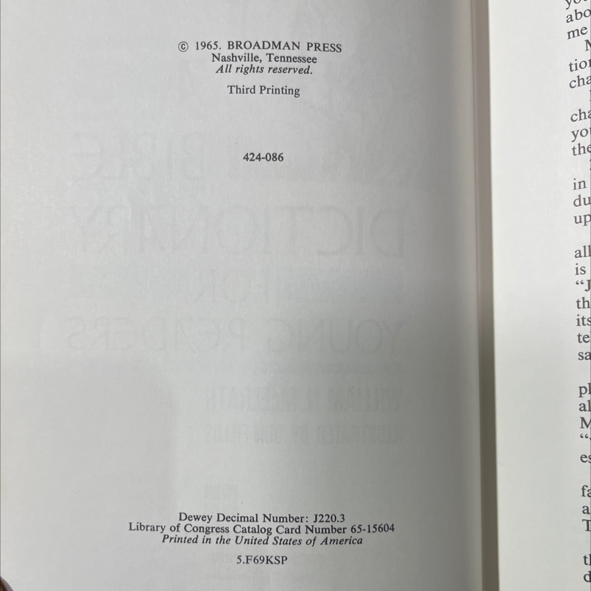 a bible dictionary for young readers book, by william n. mcelrath, 1965 Hardcover image 3