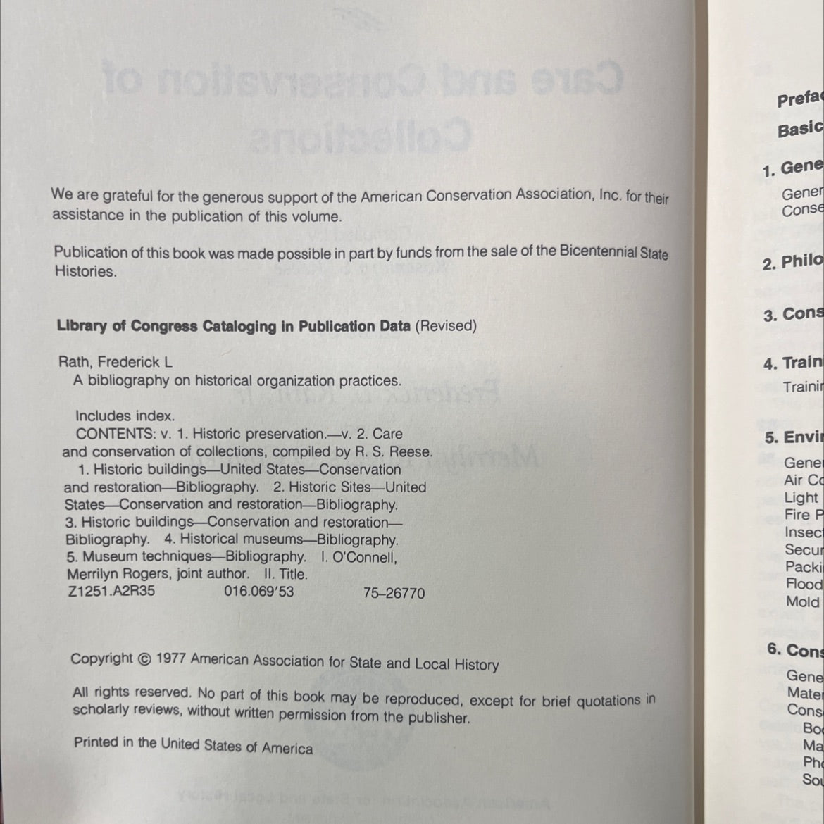 a bibliography on historical organization practices care and conservation of collections book, by rosemary s. reese, image 3