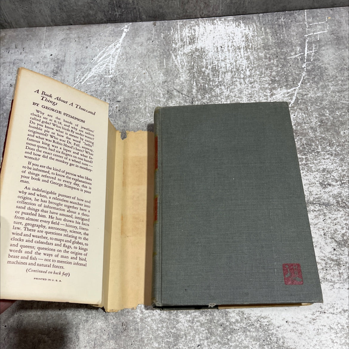 a book about a thousand things book, by george stimpson, 1946 Hardcover image 4