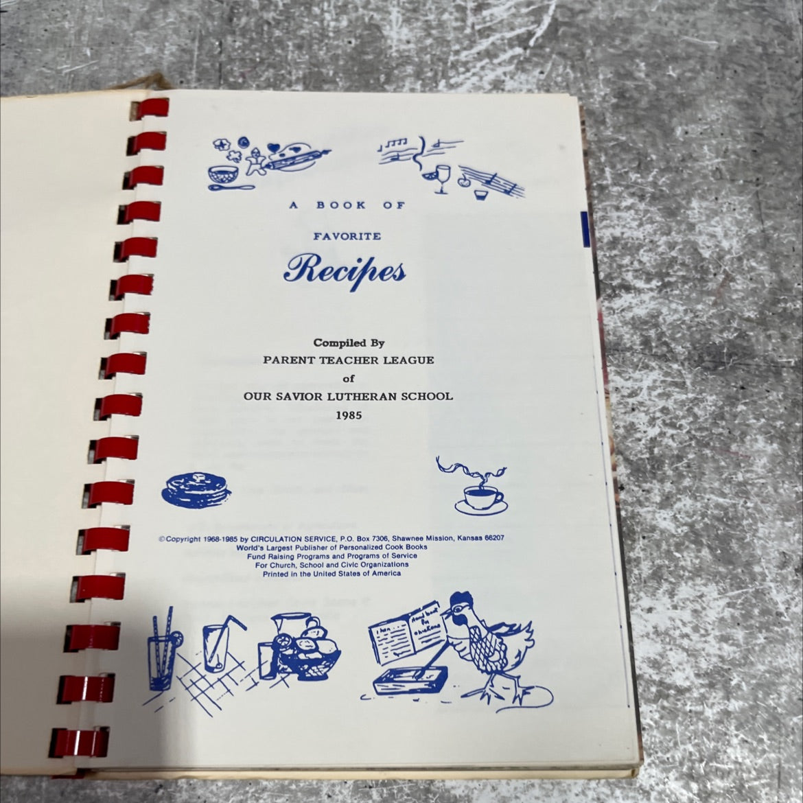 a book of favorite recipes book, by parent teacher league of our savior lutheran school, 1985 Paperback image 2