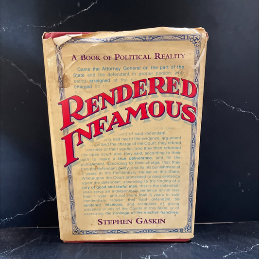 a book of political reality rendered infamous book, by stephen gaskin, 1981 Hardcover image 1