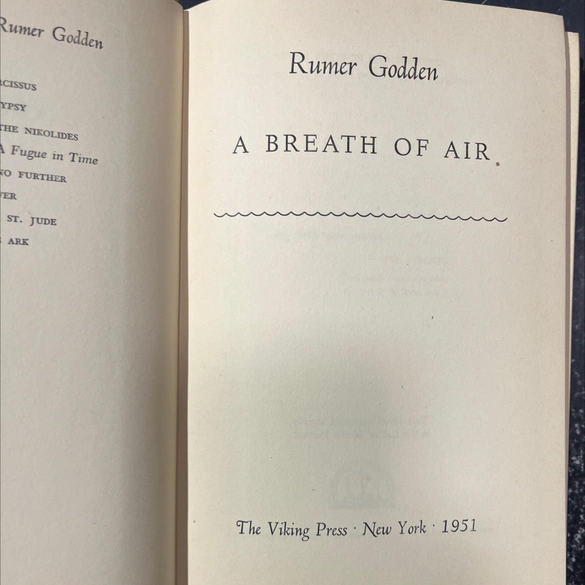 a breath of air book, by rumer godden, 1951 Hardcover image 2