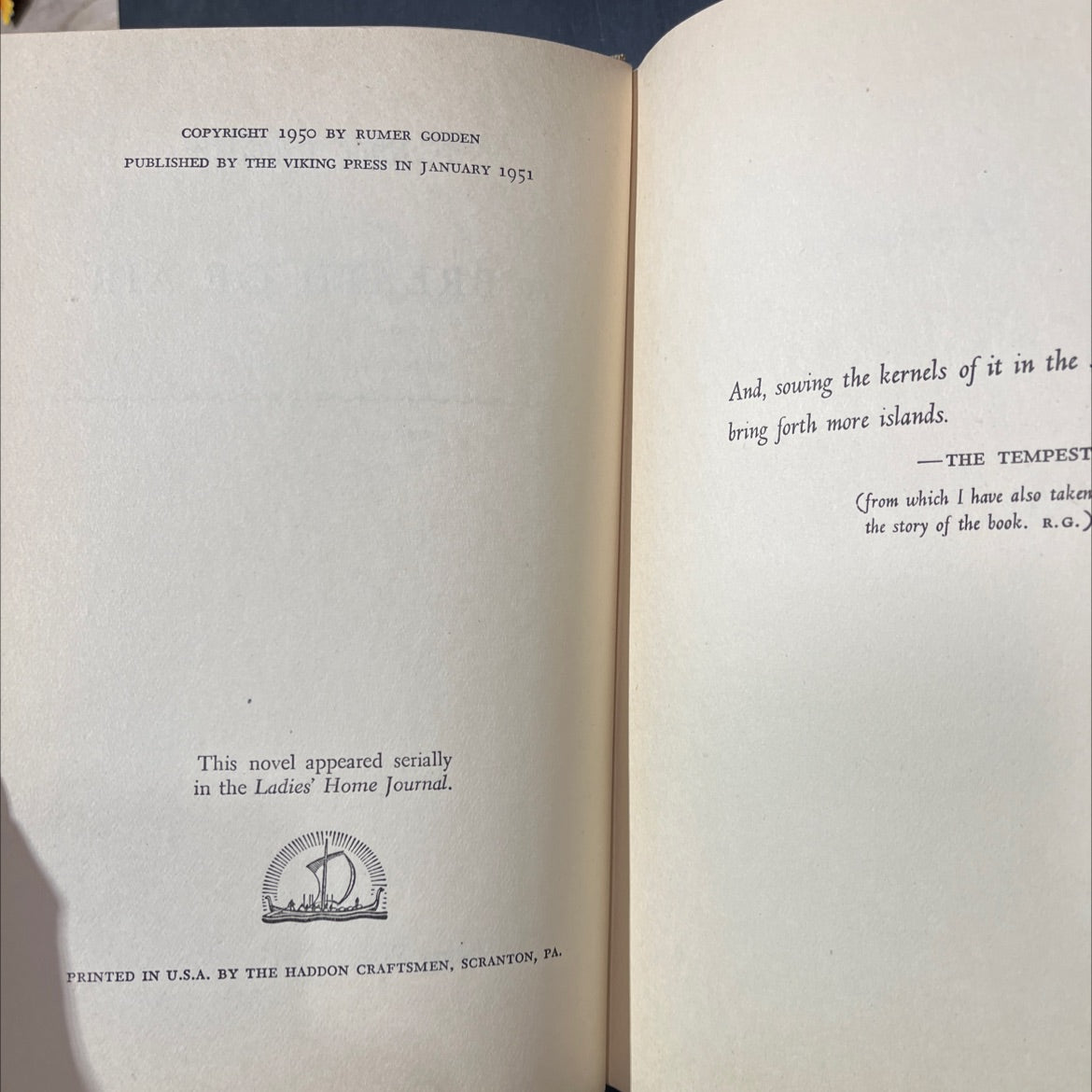 a breath of air book, by rumer godden, 1951 Hardcover image 3