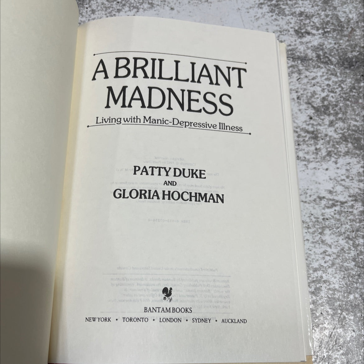 a brilliant madness living with manic-depressive illness book, by patty duke, 1992 Hardcover image 2