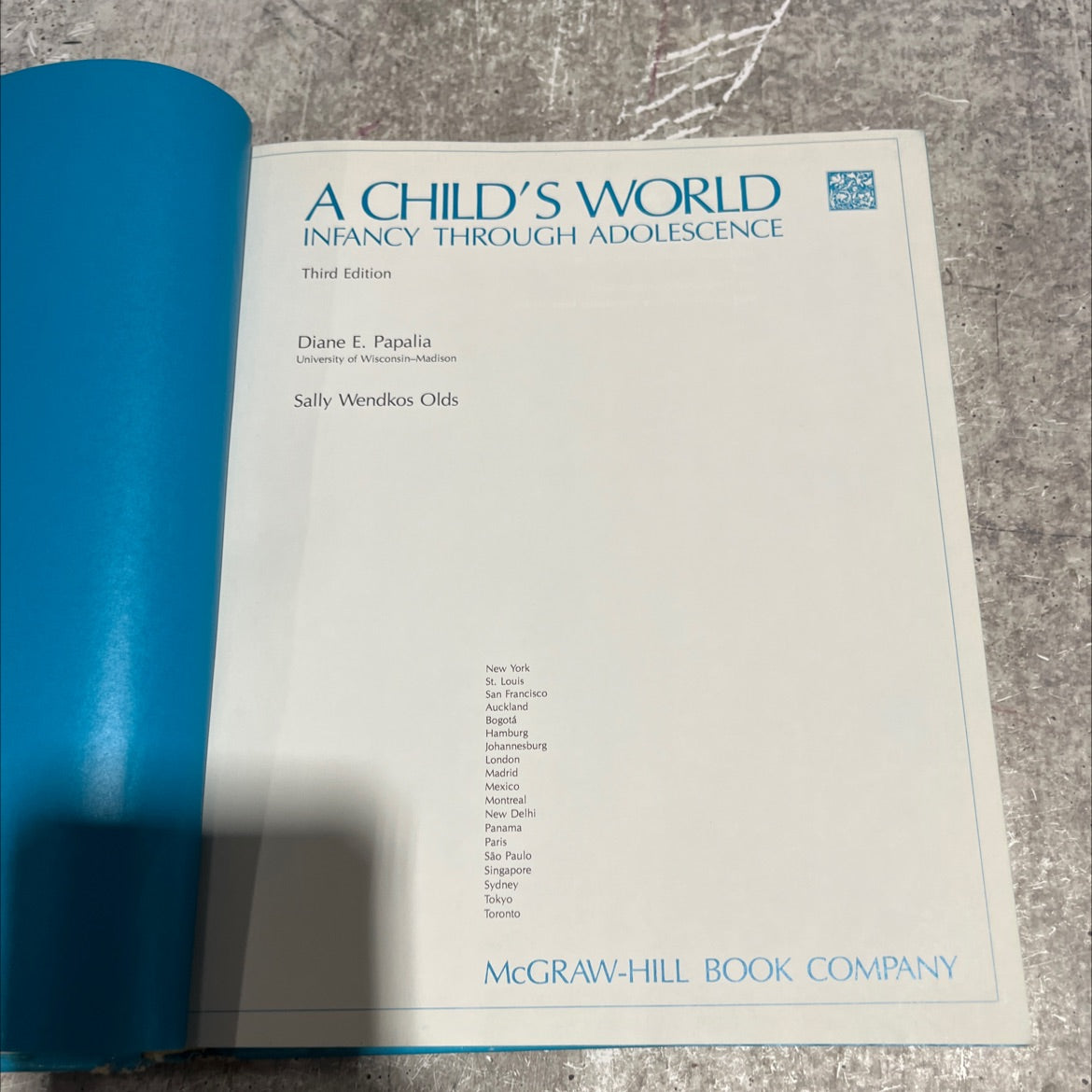 a child's world infancy through adolescence book, by diane e. papalia, sally wendkos olds, 1982 Hardcover image 2