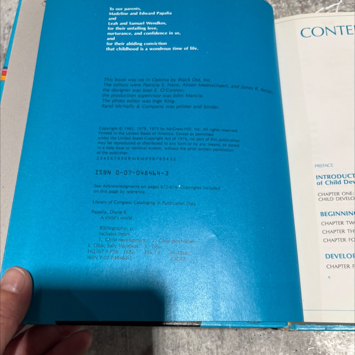 a child's world infancy through adolescence book, by diane e. papalia, sally wendkos olds, 1982 Hardcover image 3