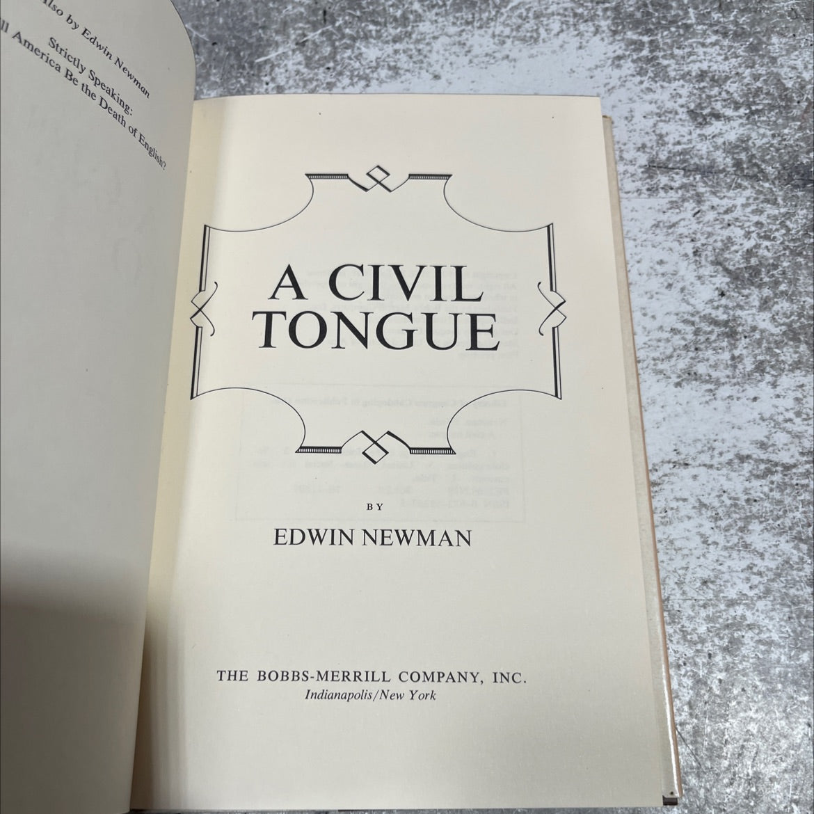 a civil tongue book, by Edwin Newman, 1976 Hardcover image 2