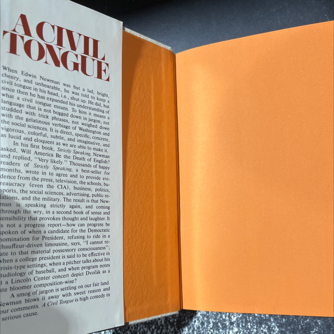 a civil tongue book, by edwin newman, 1976 Hardcover image 4