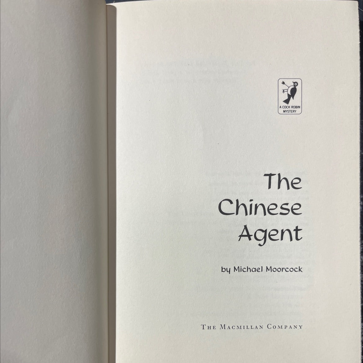 a cock robin mystery the chinese agent book, by michael moorcock, 1970 Hardcover image 2