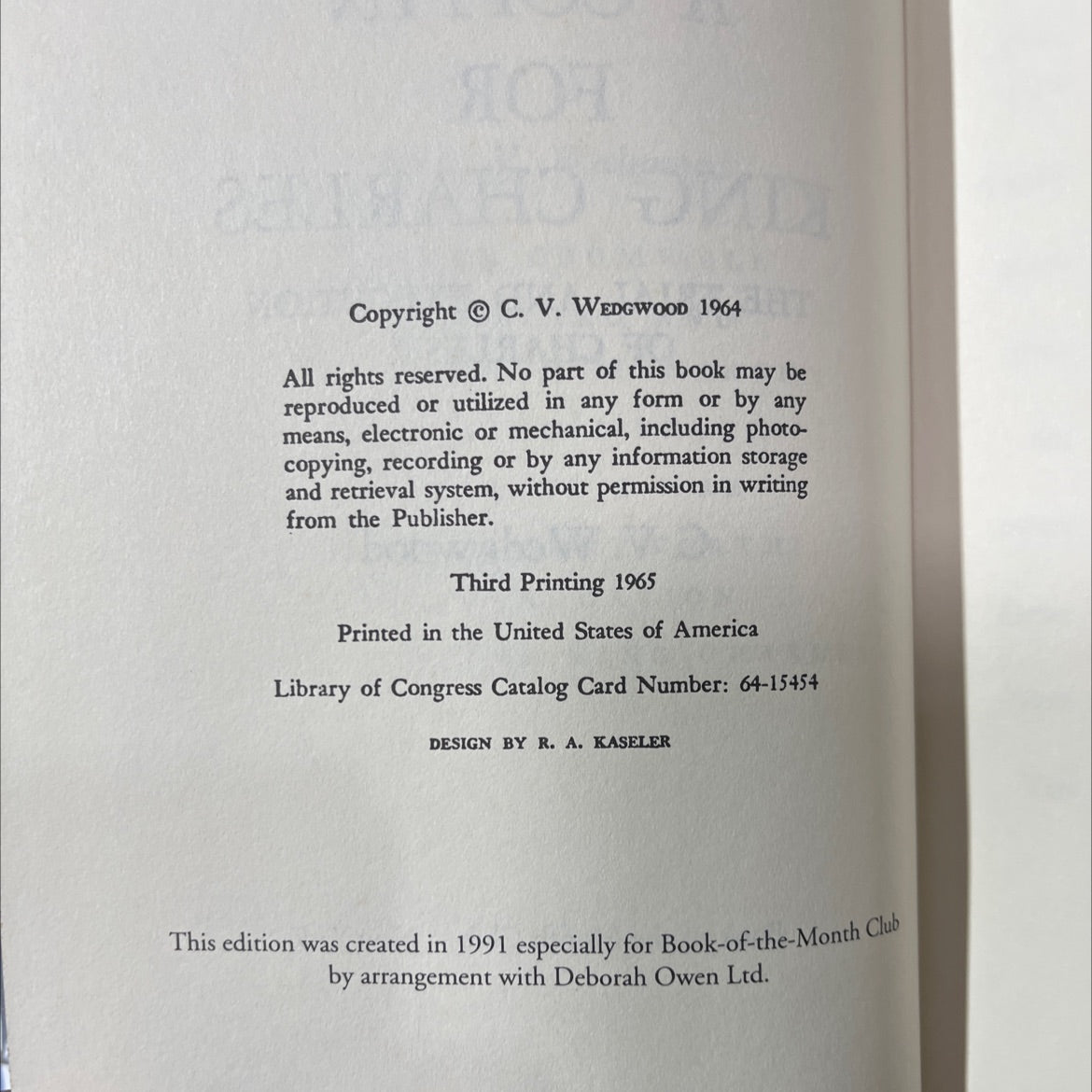 a coffin for king charles book, by c. v. wedgwood, 1964 Hardcover image 3