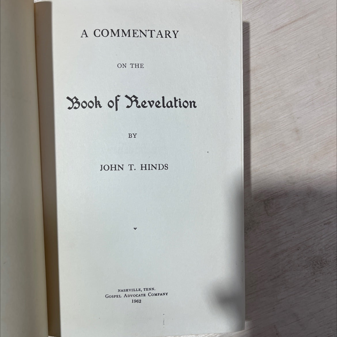 a commentary on the book of revelation book, by john t. hinds, 1962 Hardcover, Vintage image 2