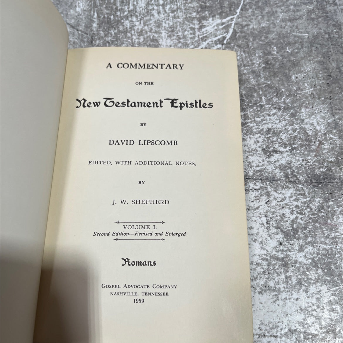 a commentary on the new testament epistles book, by david lipscomb, 1959 Hardcover image 2