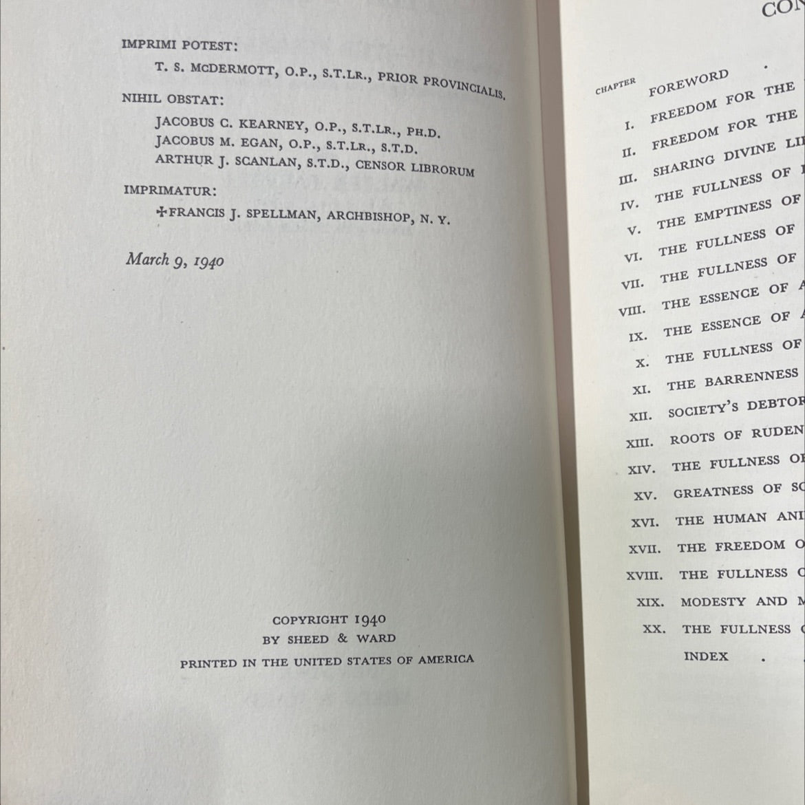 a companion to the summa volume iii-the fullness of life book, by walter farrell o.p., s.t.lr., s.t.d., 1940 Hardcover image 3