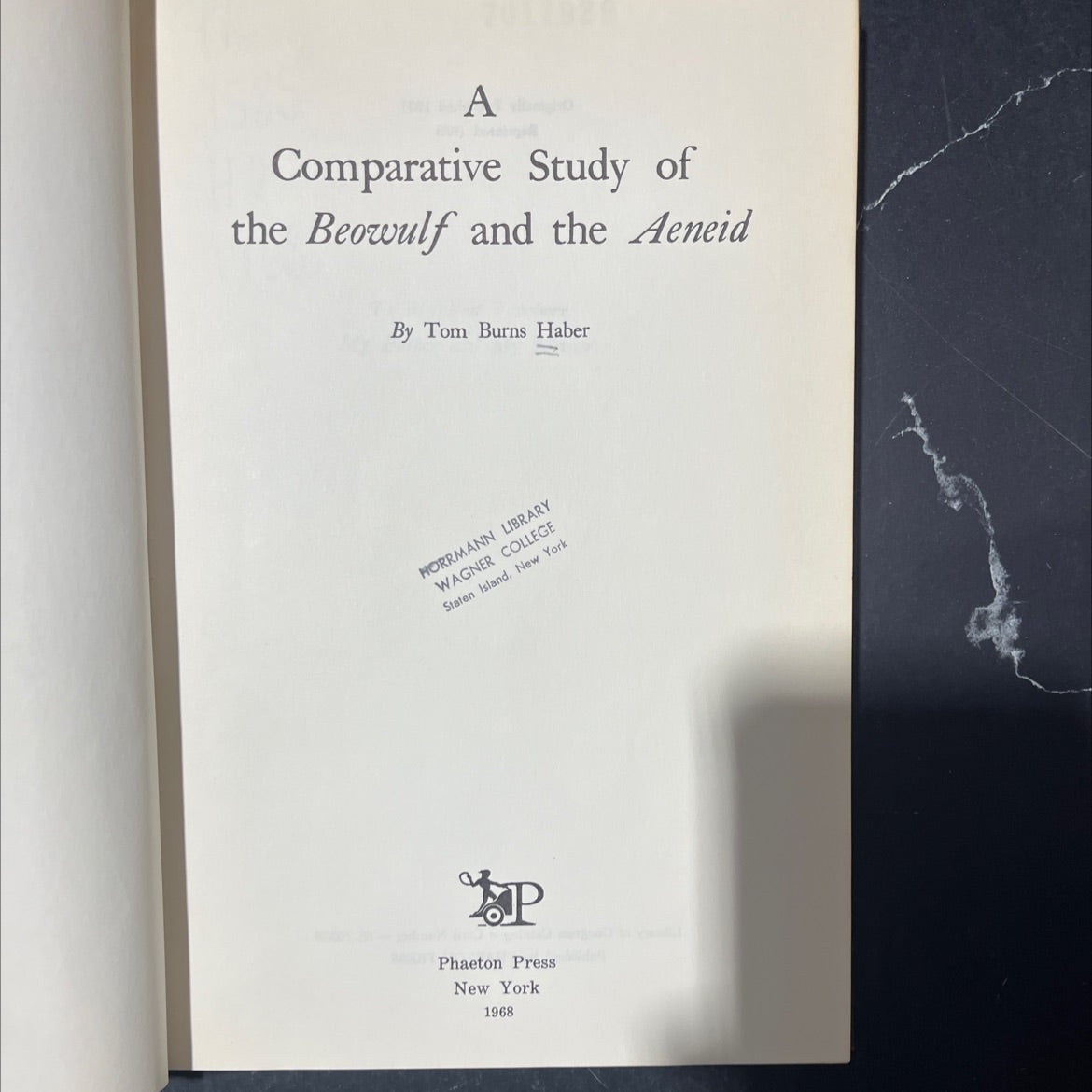 a comparative study of the beowulf and the aeneid book, by tom burns haber, 1968 Hardcover image 2
