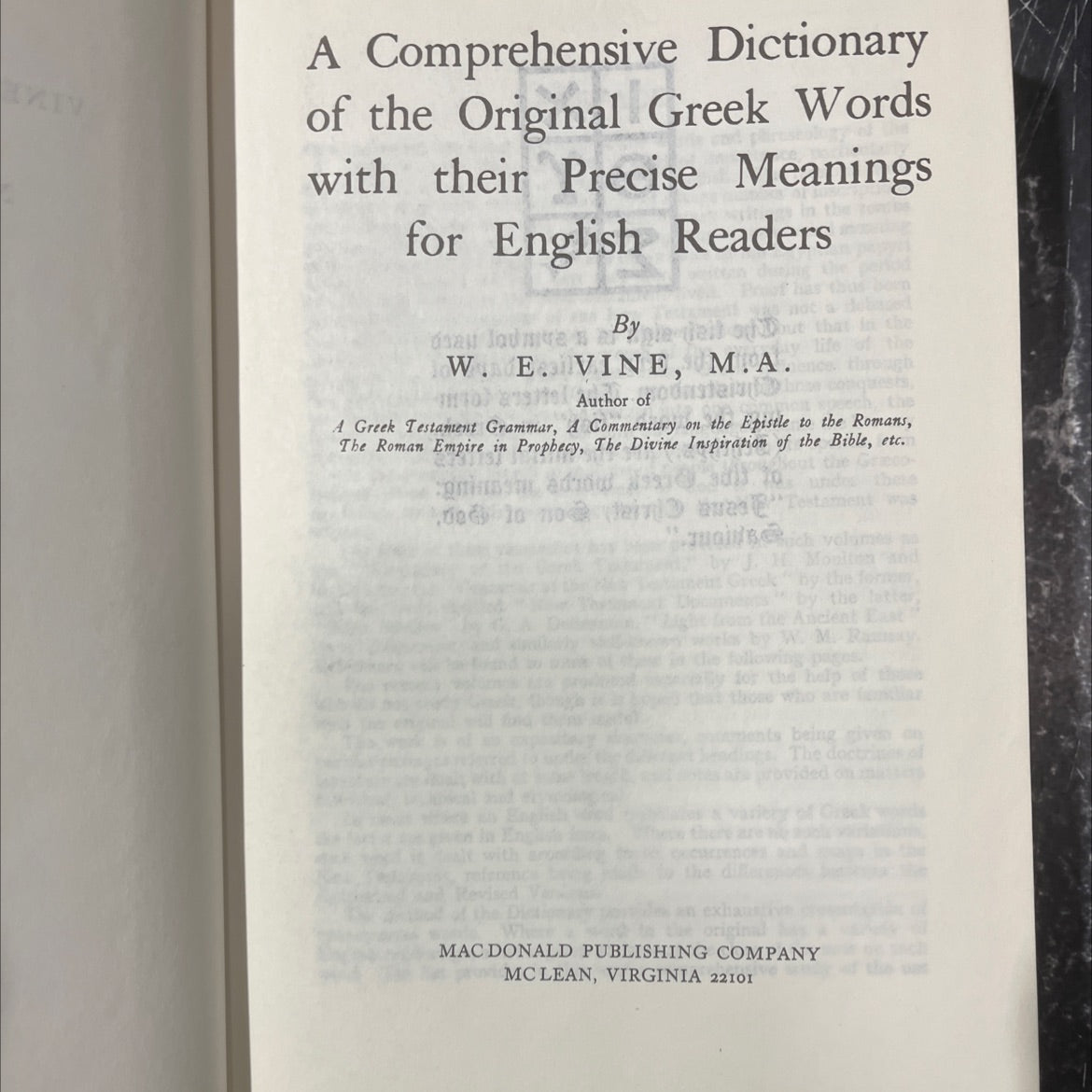 a comprehensive dictionary of the original greek words with their precise meanings for english readers book, by w. e. image 2