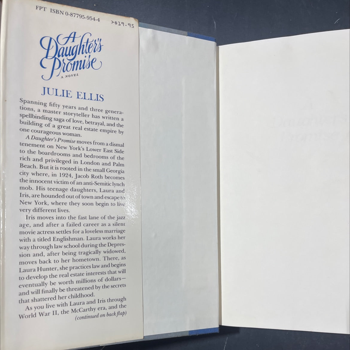 a daughter's promise book, by Julie Ellis, 1988 Hardcover image 4