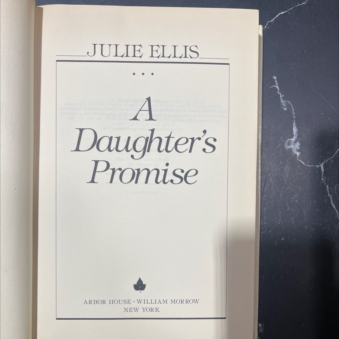 a daughter's promise book, by Julie Ellis, 1988 Hardcover image 2