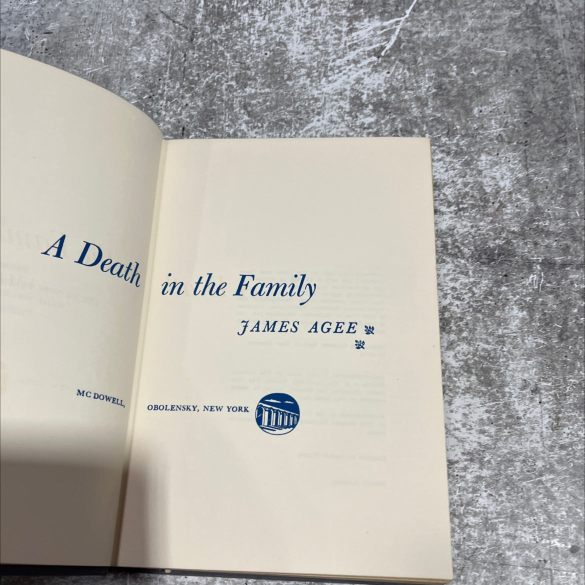 a death in the family book, by james agee, 1956 Hardcover image 2