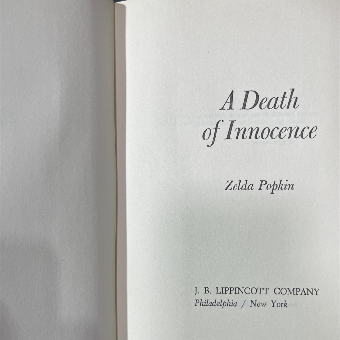a death of innocence book, by zelda popkin, 1971 Hardcover image 2