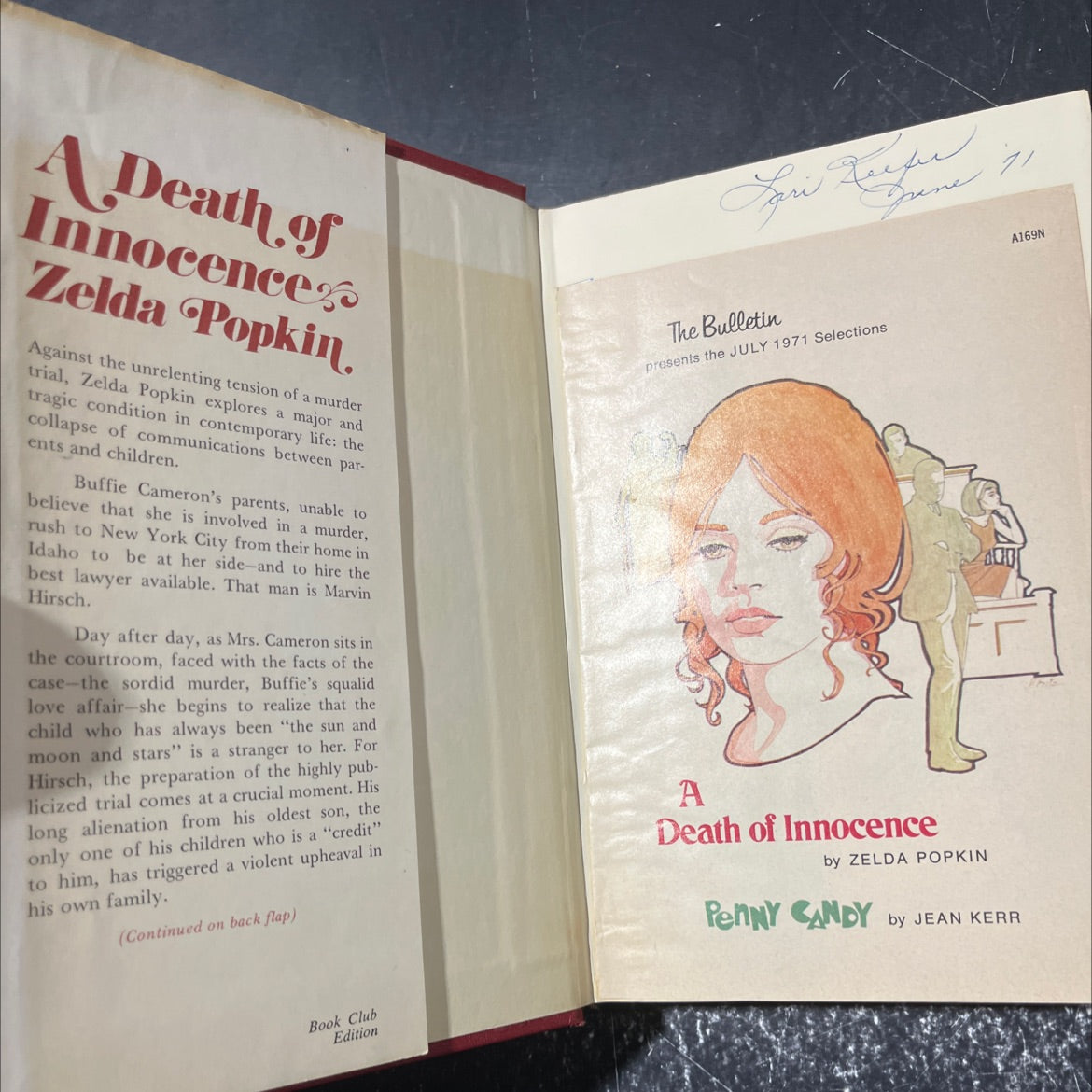 a death of innocence book, by zelda popkin, 1971 Hardcover image 4