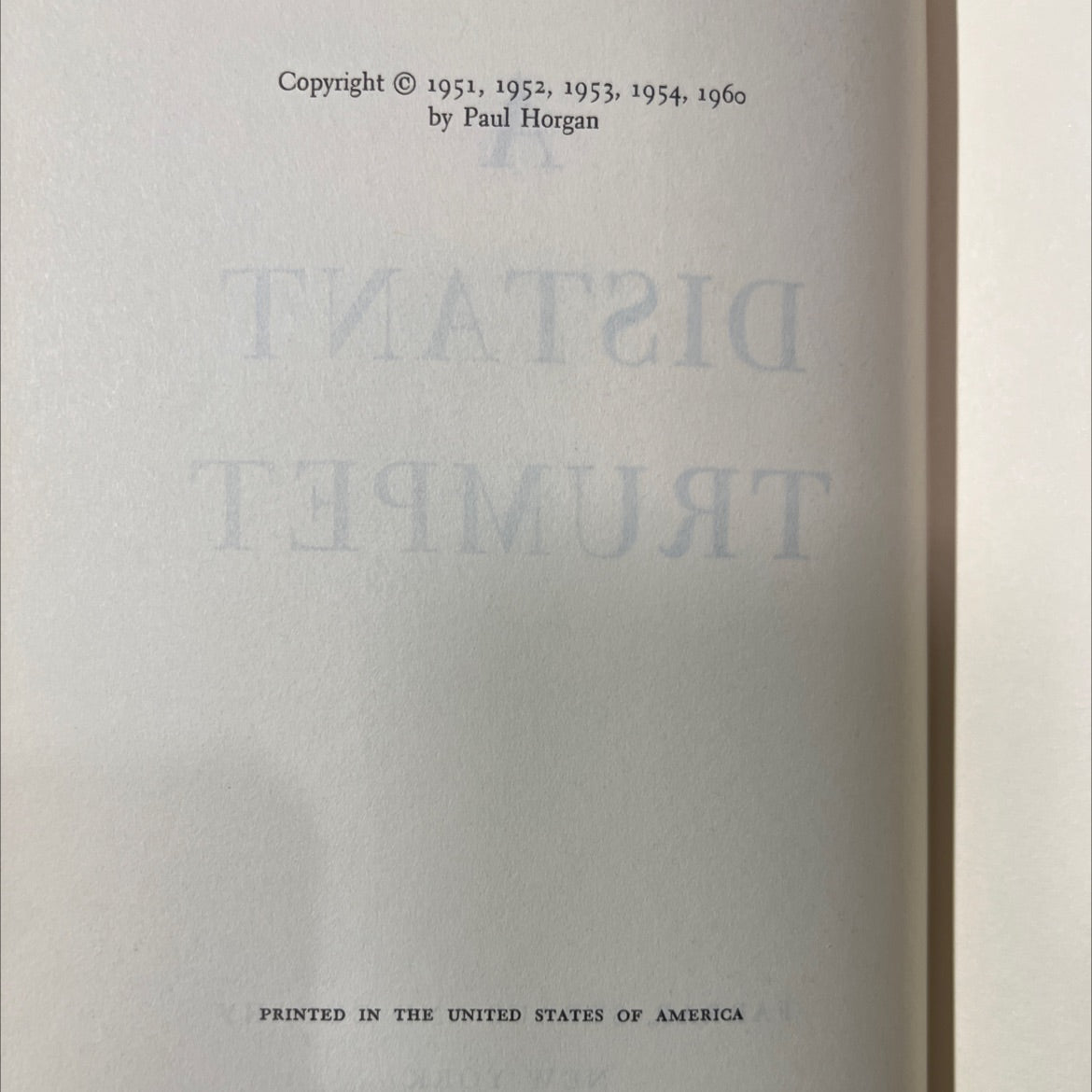 a distant trumpet book, by paul horgan, 1960 Hardcover image 3