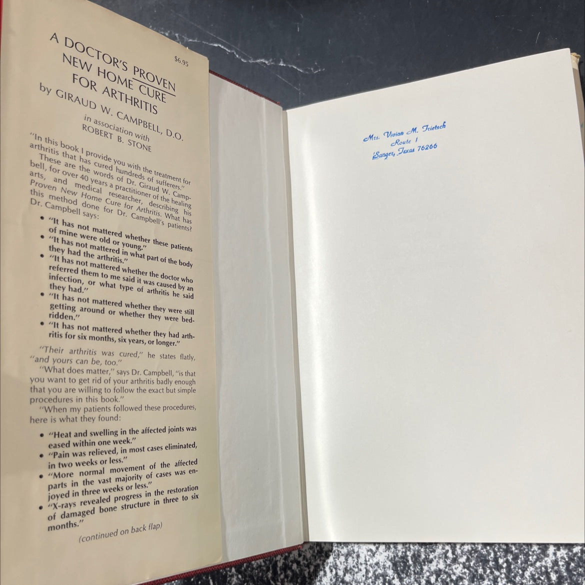 a doctor's proven new home cure for arthritis book, by giraud w. campbell, d.o., 1972 Hardcover image 4