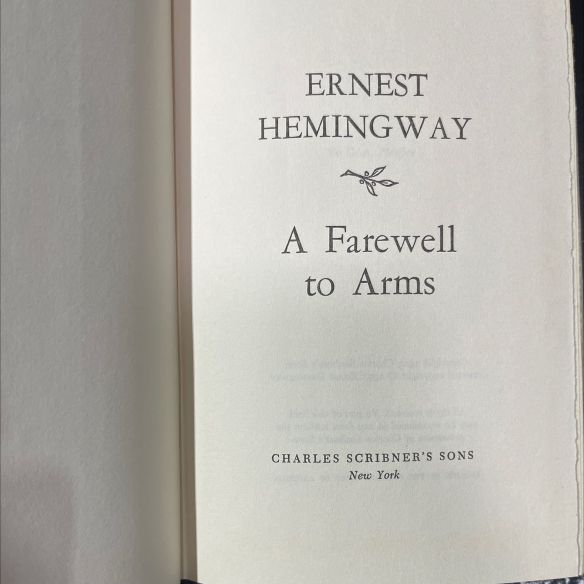 a farewell to arms book, by ernest hemingway, 1957 Hardcover image 2